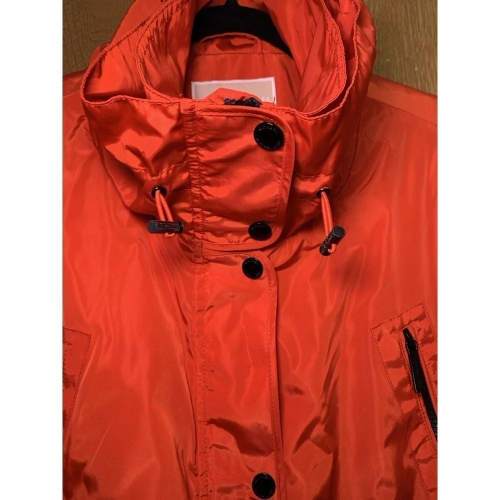 Michael Kors Red Utility Jacket Size XL Zip Pockets Zip-up Quilted Inside